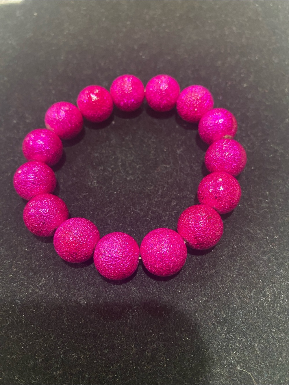 Vibrant Fuchsia Beaded Stretch Bracelet